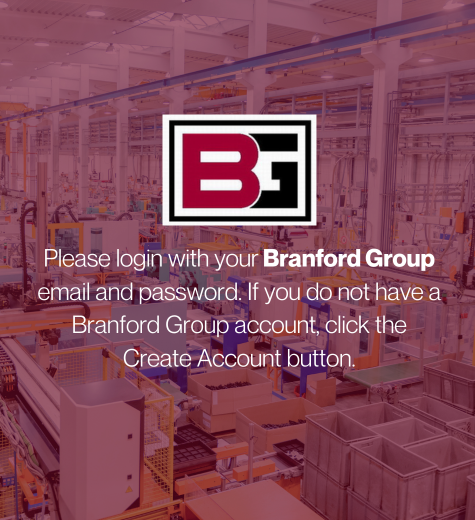 The Branford Group Registration, Please login with your Branford Group email and password.  If you do not have a Branford Group account, click the Create Account button